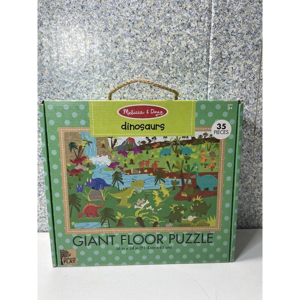 MELISSA & DOUG GIANT FLOOR PUZZLES: DINOSAURS 🦖🧩 36 Pieces EUC